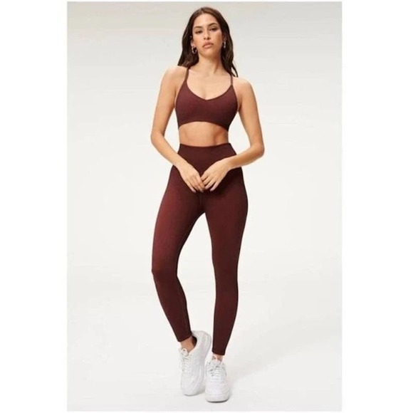 NWT Good American WIDE RIB SHINE CLEAN SEAMLESS LEGGINGS XS/S - Picture 2 of 5